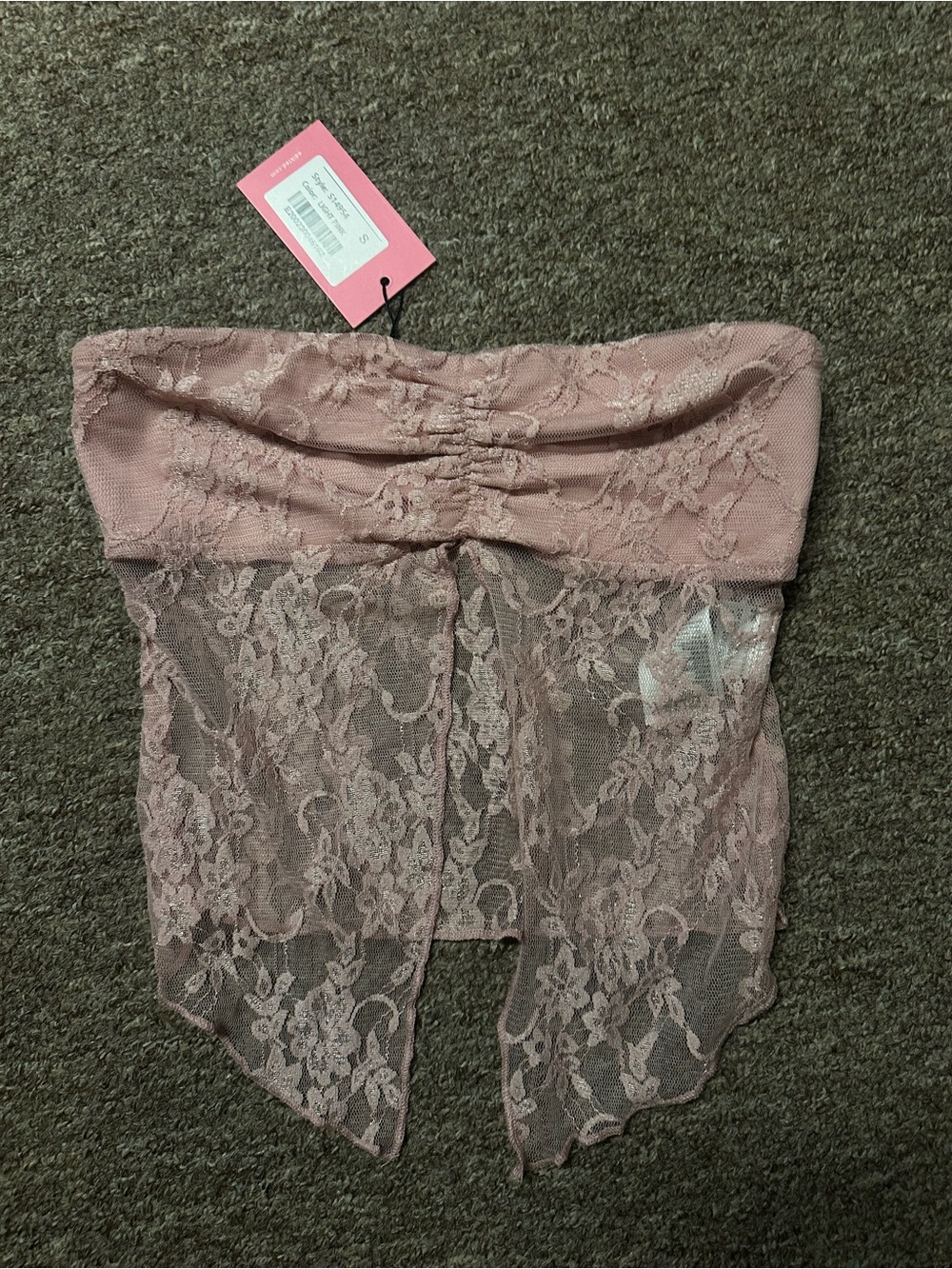 Strapless Lace Top in Dusty Rose